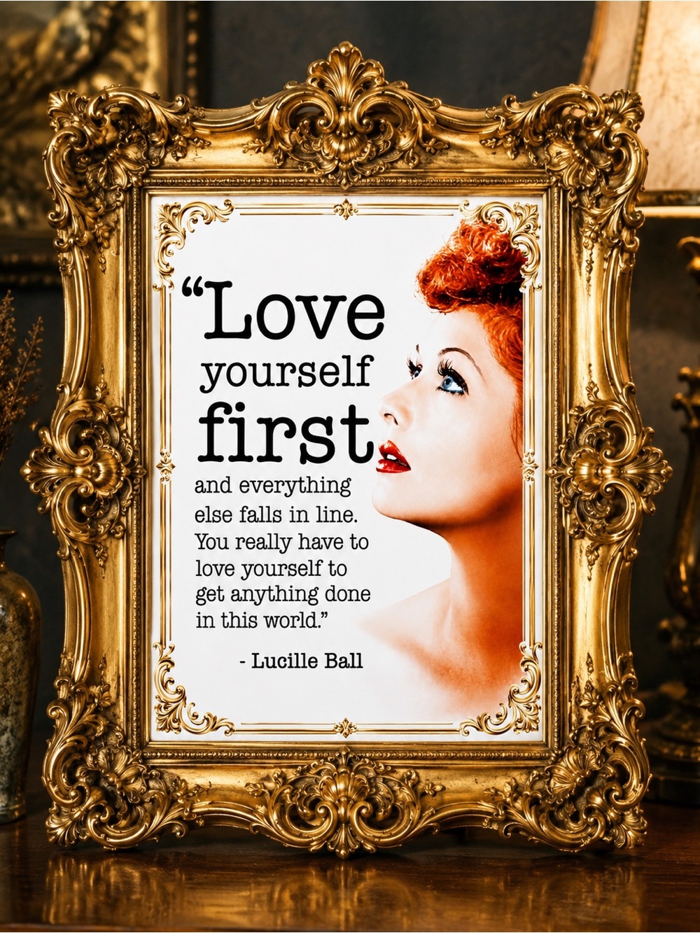 “Love Yourself First” Lucille Ball I love Lucy print room wall art home decor